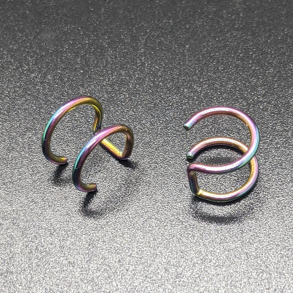 Double Ear Cuff - Rainbow. No Piercing